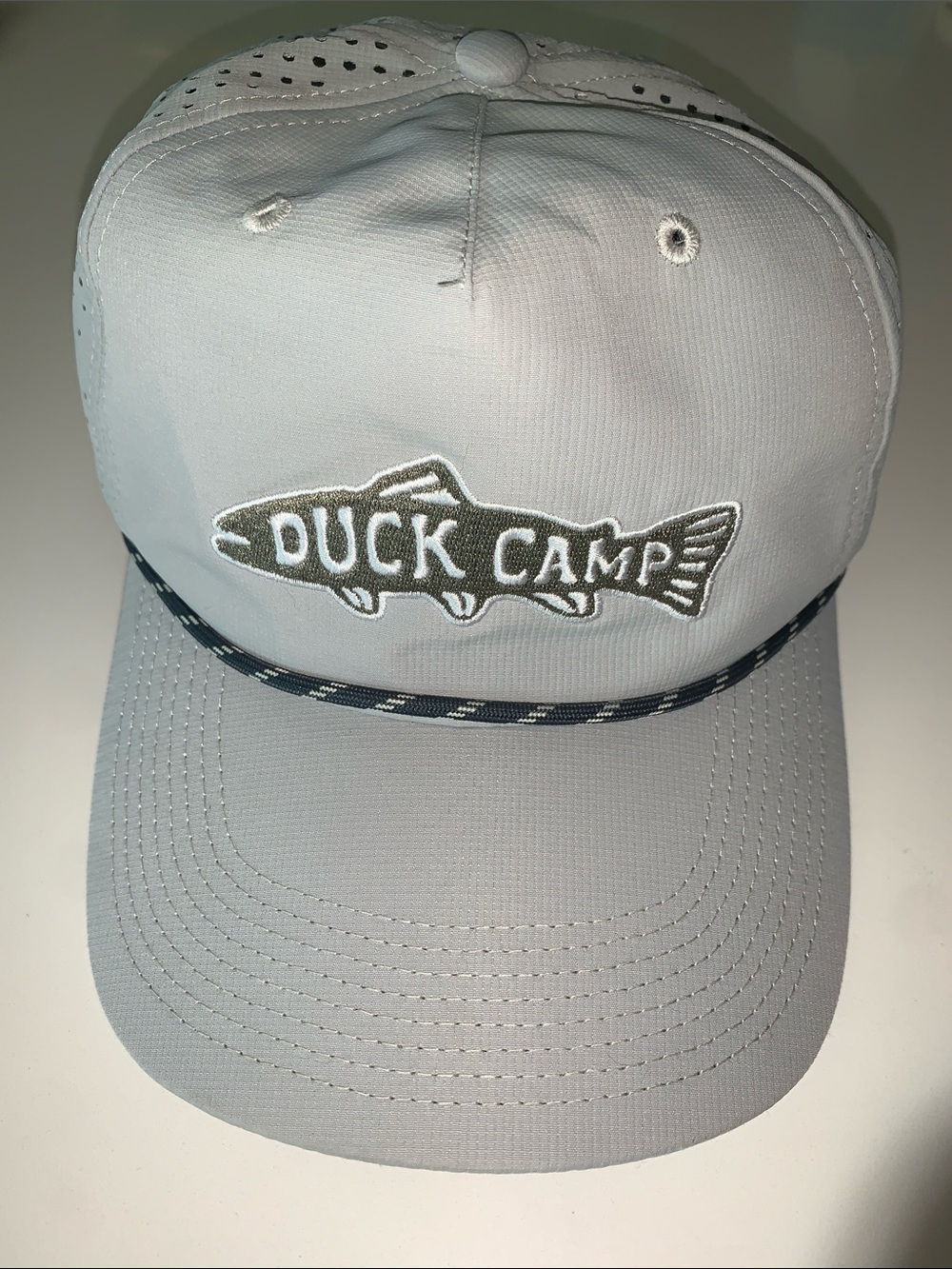 Duck Camp Men's Light Gray Rope-Trim Baseball Cap